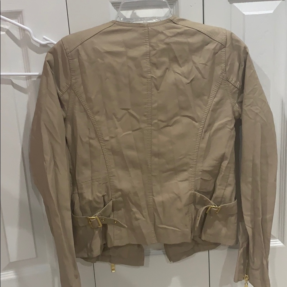 Beige Leather Jacket - image 2